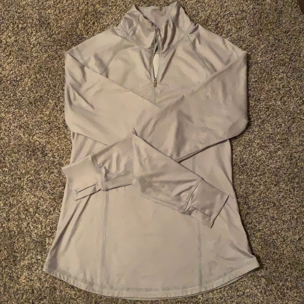 Grey and white stripe athletic shirt size S